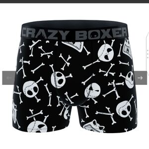 🆕 DISNEY NIGHTMARE BEFORE CHRISTMAS MEN'S BOXER BRIEFS -  B&W BONES